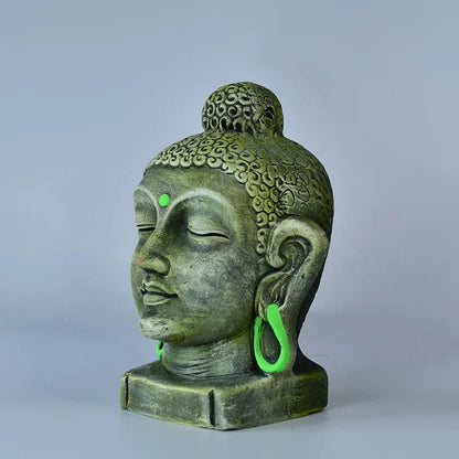 Terracotta Meditating Buddha Head Tabletop | 9 Inches