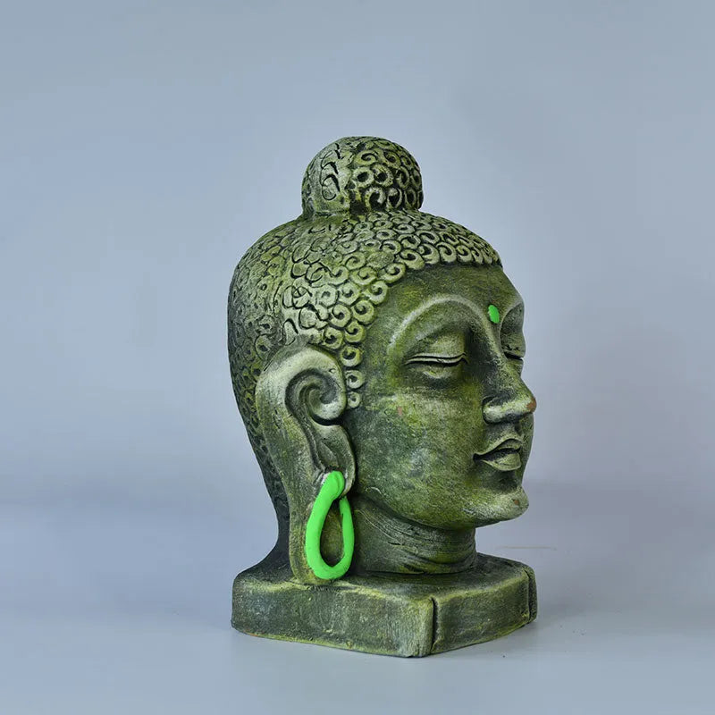 Terracotta Meditating Buddha Head Tabletop | 9 Inches