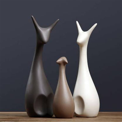 Beautiful 3 Cats Dear Family Decorative Showpiece | Set of 2
