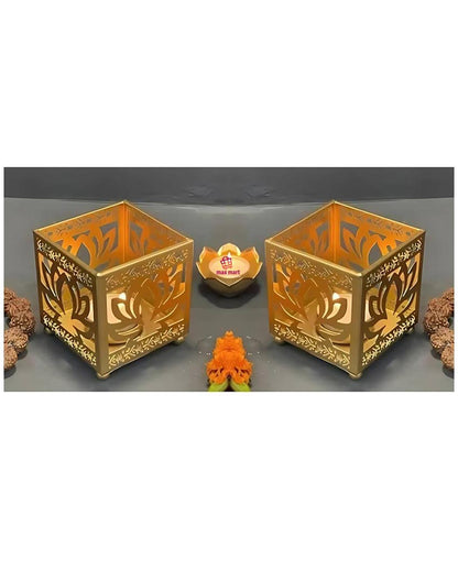 Metal Lotus Tealight Candle Holders | 3 x 3 inches