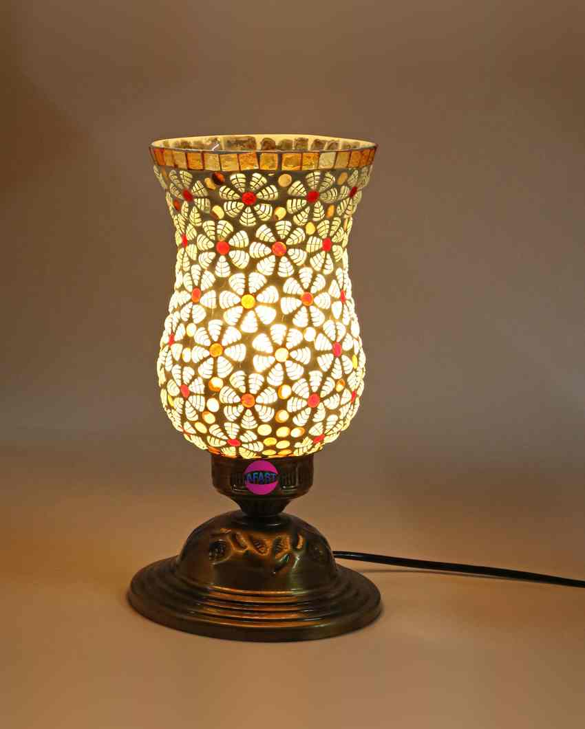 Wicke Decorative Metal & Glass Shade Colorful Table Lamp | 6 x 8 inches