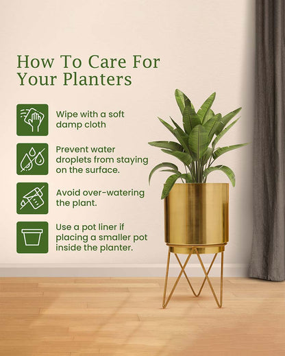 Radiant Elle Metal Planter | 6 x 10 inches | Plant not included