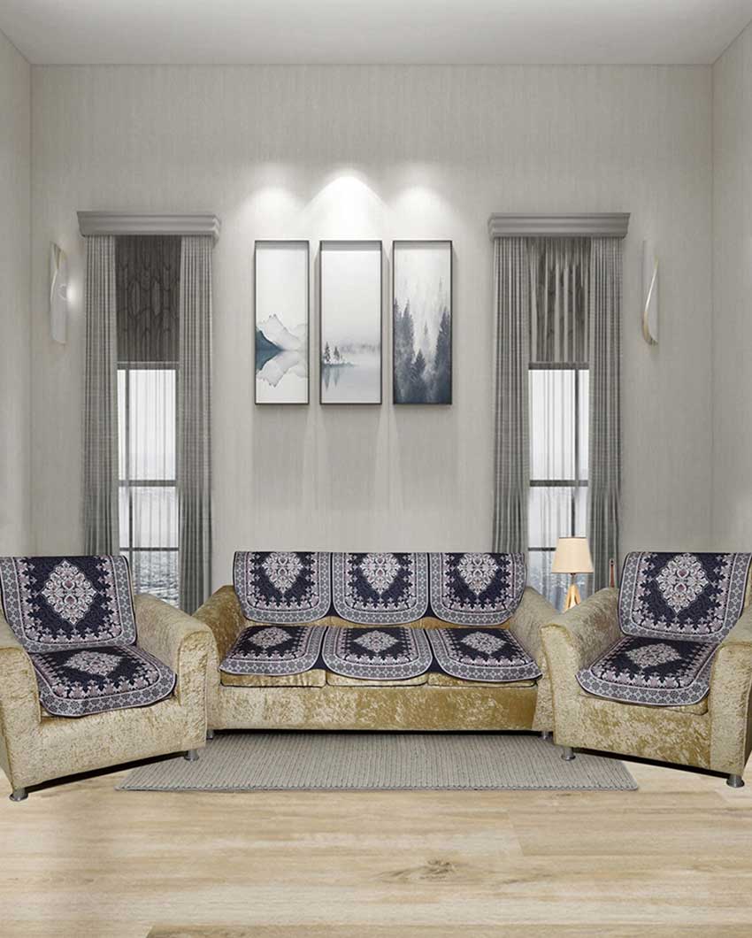 Vintage Digital Printed Sofa Cover for Five Seater | Pack of 6