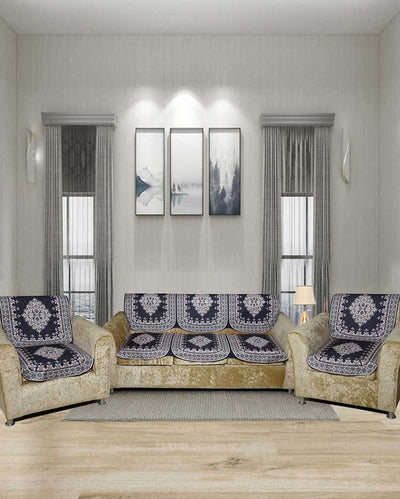 Vintage Digital Printed Sofa Cover for Five Seater | Pack of 6