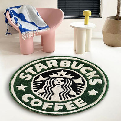 Round Starbucks Woolen Rug | 2 Feet