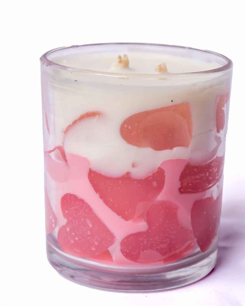 Romantic Bliss Strawberry Love Float White Scented Glass Jar Candle | 3 x 3 inches