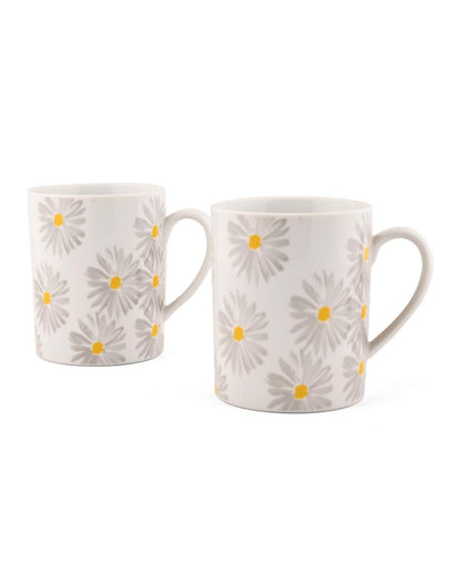 Sun Flower Porcelain Coffee Mugs | Set Of 2