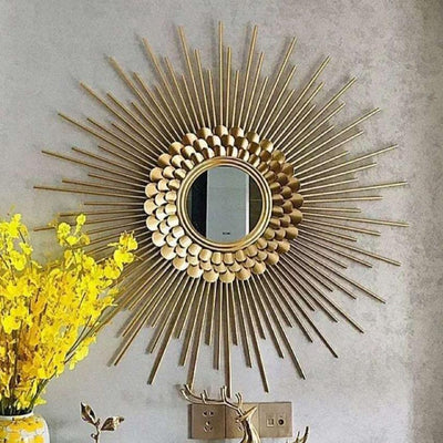 Radiant and Stylish Design Metal Sunburst Mirror | 24 inches