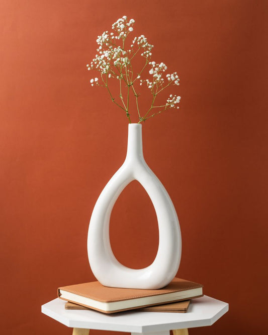 Artisanal Ceramic Vase In White