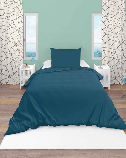 Stylish Silky Touch Premium Super King Size Flat Teal Bedsheet with Pillow Covers | Pack of 3