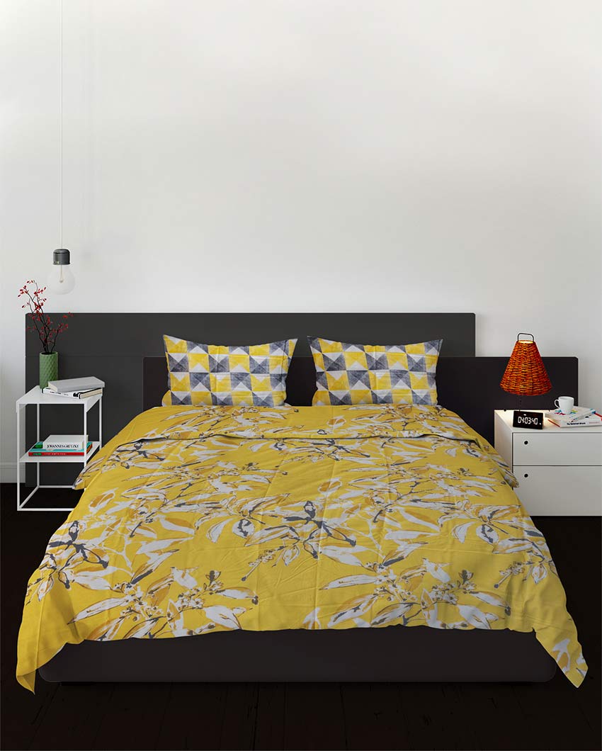 Comfort Yellow Silky Touch Super King Size Bedding Set | Pack of 3