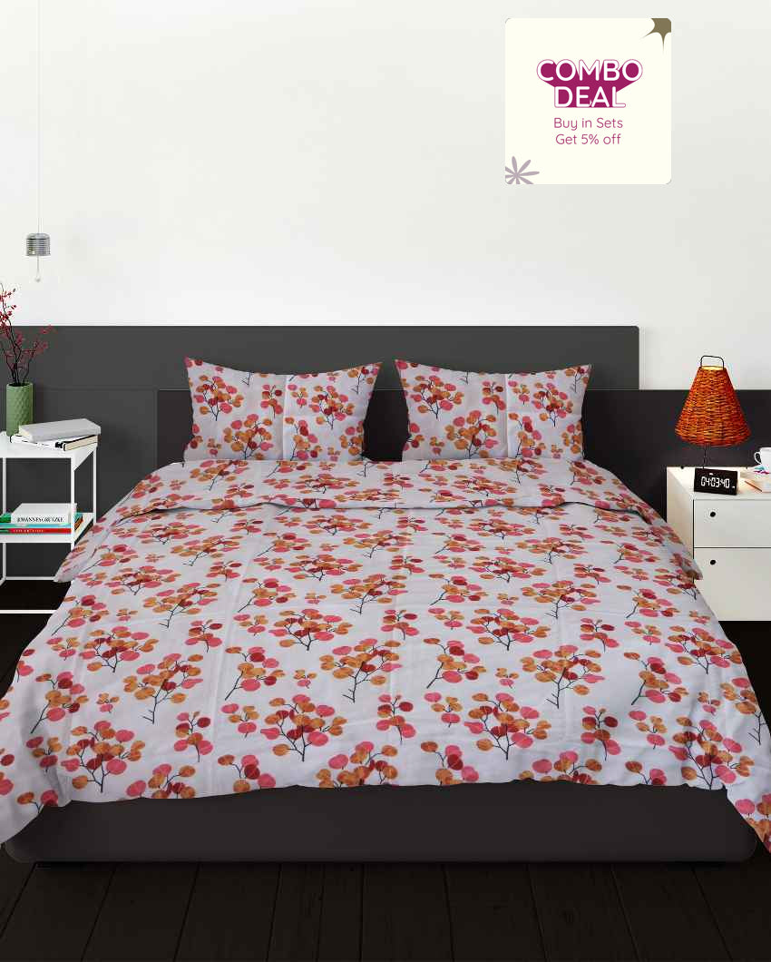 Cozy Silky Touch Premium King Size Flat Pastel Bedsheet with Pillow Covers | Pack of 3