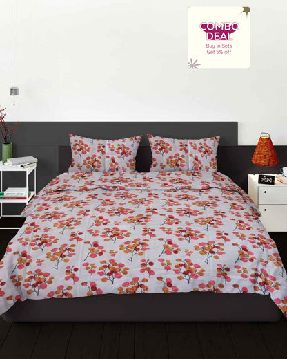 Cozy Silky Touch Premium King Size Flat Pastel Bedsheet with Pillow Covers | Pack of 3