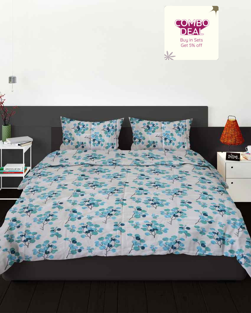 Elegant Silky Touch Premium King Size Flat Pastel Bedsheet with Pillow Covers | Pack of 3