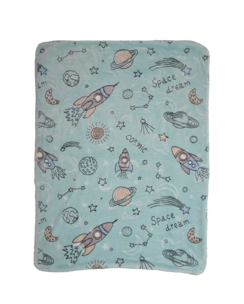 Deluxe Silky Touch Premium Sky Blue Baby Blanket | 51 x 44 inches