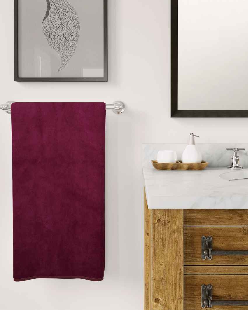 Premium Silky Touch Super Soft Purple Bath Towel | 59 x 30 inches