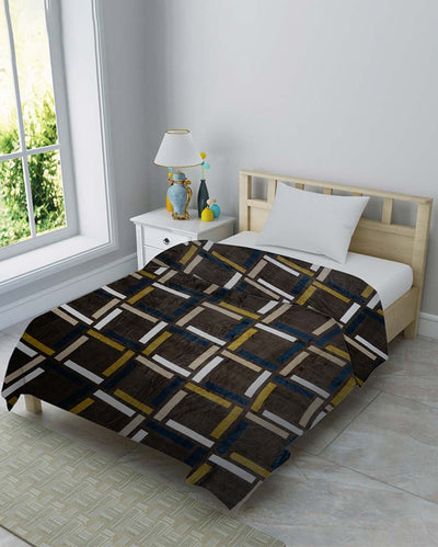 Black Boxes Silky Touch Super Soft Cozy Single Bed Blanket | 90 x 60 inches