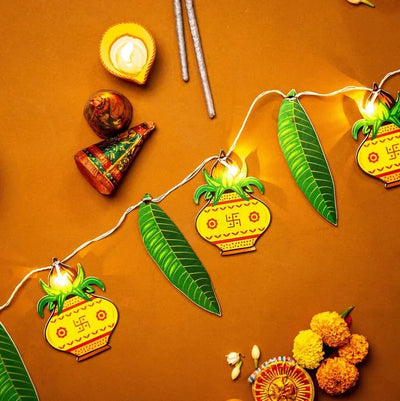 Attractive Kalash & Leaf Light Bunting Decor Default Title