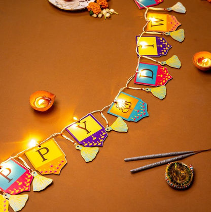 Multicolor Ganesha & Happy Diwali Wishing Lights Default Title