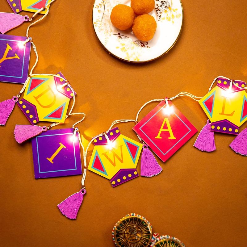 Festival Decorative Lantern & Happy Diwali Light Bunting Default Title