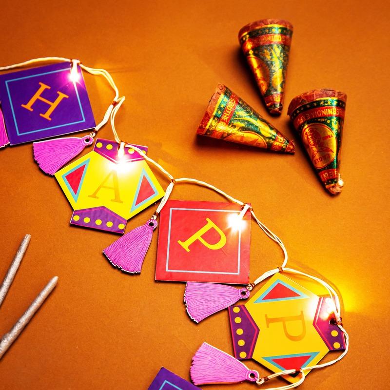 Festival Decorative Lantern & Happy Diwali Light Bunting Default Title