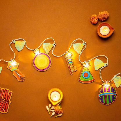 Radiant Crackers Printed Diwali Vibe Tassel Light Bunting Default Title