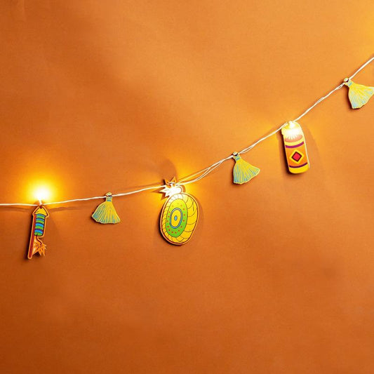 Radiant Crackers Printed Diwali Vibe Tassel Light Bunting Default Title