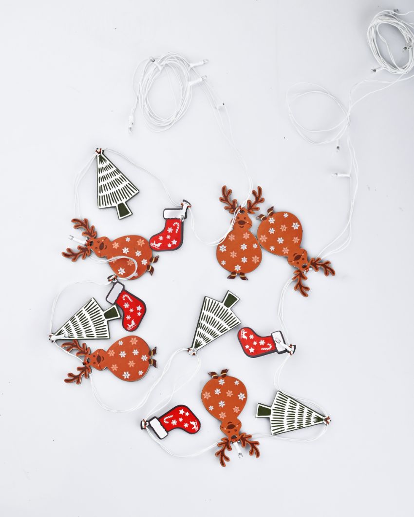 Reindeer & Christmas Tree Light Bunting