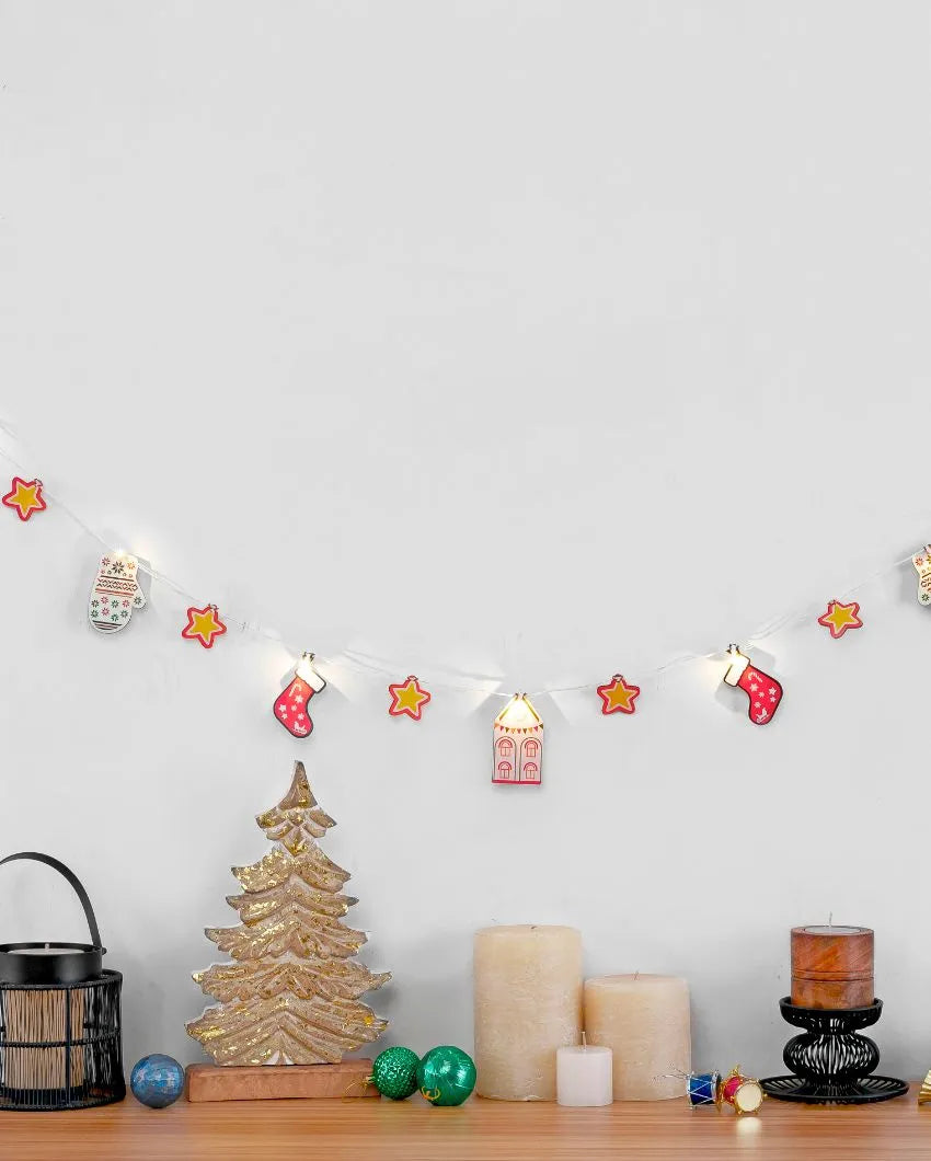 Santa Gift House & Bubble Light Bunting