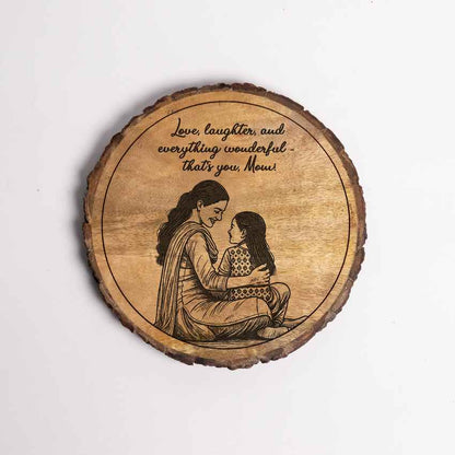 Echomom Handcrafted Mango Wood Brown Plaque with Stand Gift Set | 8 inches