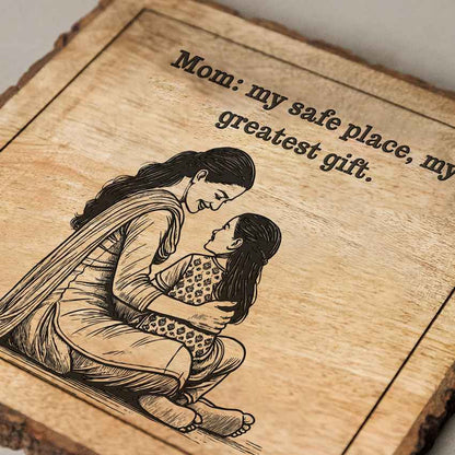 Mothermark Handcrafted Mango Wood Brown Plaque with Stand Gift Set | 8 x 8 inches