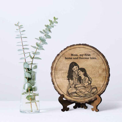 Naturenote Handcrafted Mango Wood Brown Plaque with Stand Gift Set | 8 inches