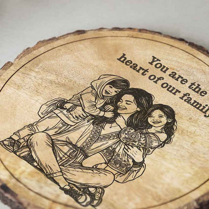 Warmwood Handcrafted Mango Wood Brown Plaque with Stand Gift Set | 8 inches