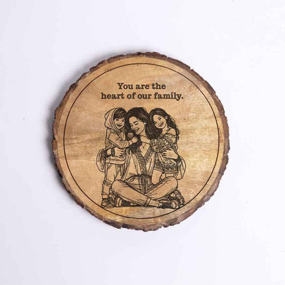 Warmwood Handcrafted Mango Wood Brown Plaque with Stand Gift Set | 8 inches