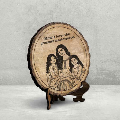 Whisperwood Handcrafted Mango Wood Brown Plaque with Stand Gift Set | 8 inches