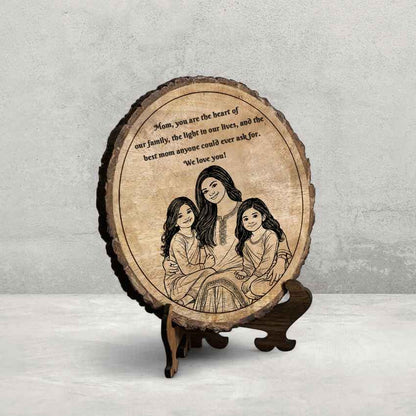 Rustichug Handcrafted Mango Wood Brown Plaque with Stand Gift Set | 8 inches