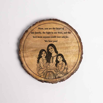 Rustichug Handcrafted Mango Wood Brown Plaque with Stand Gift Set | 8 inches