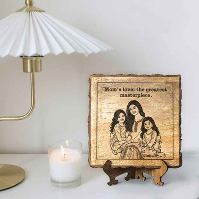 Sentiplank Handcrafted Mango Wood Brown Plaque with Stand Gift Set | 8 x 8 inches