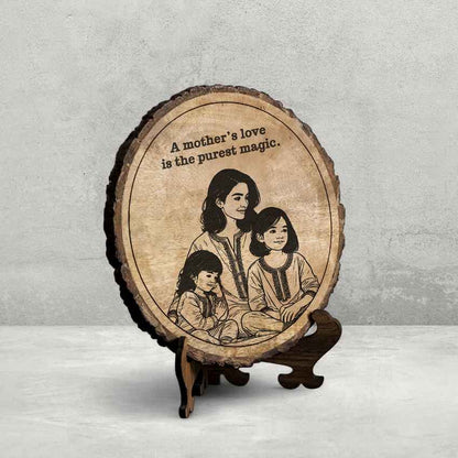 Plankbless Handcrafted Mango Wood Brown Plaque with Stand Gift Set | 8 inches