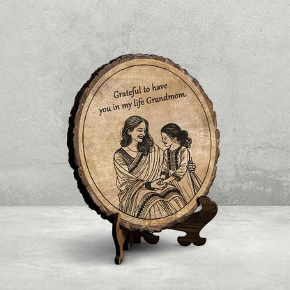 Treesoul Handcrafted Mango Wood Brown Plaque with Stand Gift Set | 8 inches