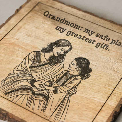 Earthyecho Handcrafted Mango Wood Brown Plaque with Stand Gift Set | 8 x 8 inches