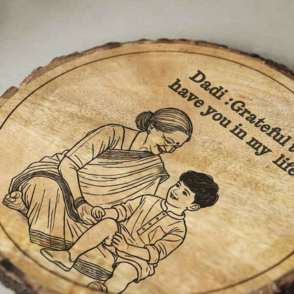 Bondboard Handcrafted Mango Wood Brown Plaque with Stand Gift Set | 8 inches