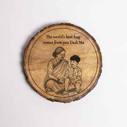 Serenitygrain Handcrafted Mango Wood Brown Plaque with Stand Gift Set | 8 inches