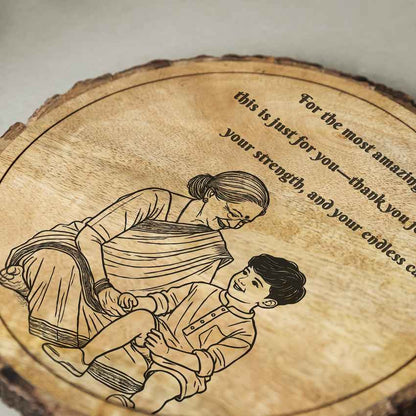 Evernest Handcrafted Mango Wood Brown Plaque with Stand Gift Set | 8 inches