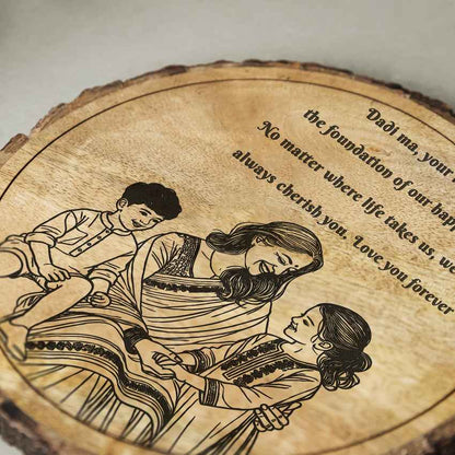 Mamatrace Handcrafted Mango Wood Brown Plaque with Stand Gift Set | 8 inches