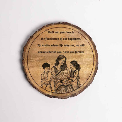 Mamatrace Handcrafted Mango Wood Brown Plaque with Stand Gift Set | 8 inches