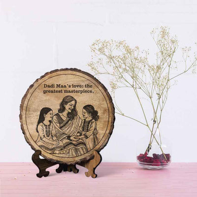 Naturenurture Handcrafted Mango Wood Brown Plaque with Stand Gift Set | 8 inches