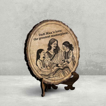 Naturenurture Handcrafted Mango Wood Brown Plaque with Stand Gift Set | 8 inches