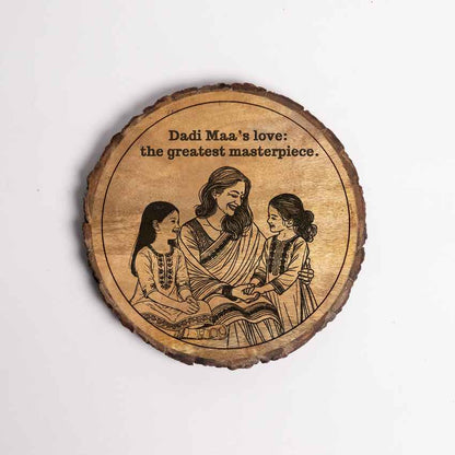 Naturenurture Handcrafted Mango Wood Brown Plaque with Stand Gift Set | 8 inches