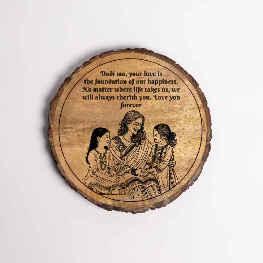 Soulcarve Handcrafted Mango Wood Brown Plaque with Stand Gift Set | 8 inches